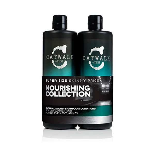 Catwalk by TIGI Oatmeal & Honey Nourish Shampoo and Conditioner for Dry Damaged Hair, 2x750 ml