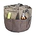 Ationgle Screw Bag, Bucket Parachute Bags Small Parts Bag Organizers, Waterproof Canvas with Drawstring In & Out 19-Pocket Khaki/Coffee