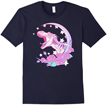 Mens Pastel Goth Trex TShirt - Vaporwave Aesthetic Medium Navy