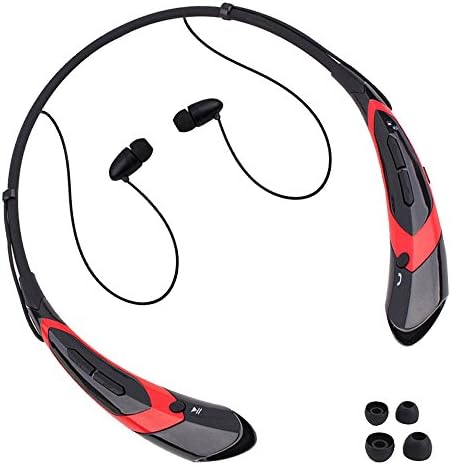 Bluetooth Headphones,Microcosm Wireless Bluetooth Earbuds Headset with Mic Noise Cancelling Sweatproof Hands-free for Running Gym Exercise (Red-H7)