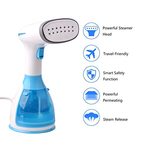 KDKD Clothes Steamer Hand-Held Garment Steamer 280ml Large Capacity Removable Water Tank Vertical And Horizontal Steam Dual-Use Clothes Steamer For Home & Travel & Vacation,Blue