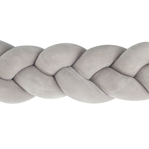 STLY 100 cm Braided Crib Bumper Knot Pillow Knot Cushion Cradle Bumper Nursery Decor Crib Bedding Newborn Gift Decorative Pillow Cot Bumper