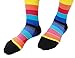 CompressionZ 20-30 mmHg Compression Socks Men & Women - Knee High Support Stockings (Rainbow Stripes, Large)