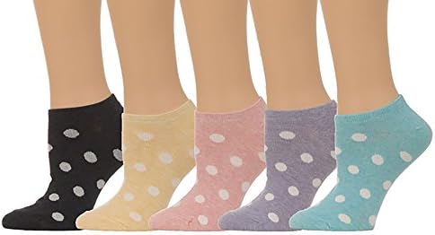 Women's Cute Polka Dot Low Cut Socks - (5 pair set) (One Size(5-8), Multi)
