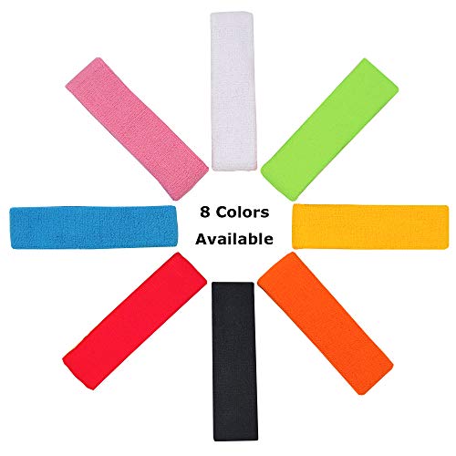 Favofit Headband/Wristbands for Women Men Girls Boys for Gym Workout & Yoga, 3 Pack, Super Comfy Sports Sweatbands for Football Baseball Basketball Soccer & Tennis, Sweat Out of Your Eyes & Wrists - Thumbnail 4
