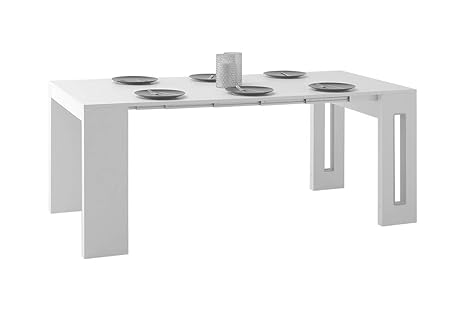 Selsey Roma – Ausziehtisch/Esstisch ausziehbar MDF Weiß 186 x 80 x 76 cm