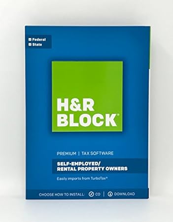 H&R Block Premium 2017 Federal + State Tax Software for Self-Employed/Rental Property Owners