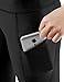 ODODOS High Waist Out Pocket Yoga Capris Pants Tummy Control Workout Running 4 Way Stretch Yoga Capris Leggings,Black,Large