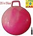 AppleRound Hippity Hoppity Hop Ball, Sit-on Bouncy Ball with Handle, 20in/50cm Diameter for Children Age 7-10, Space Hopper Hopball, Pump Included, Cloud Colors (Pink)