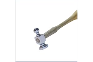 NK eShop Two-Sided Chasing Hammer - Chrome Plated Steel Head with 32mm Flat Face & 14mm Ball Peen Face - 26 cm Long & 4.6 cm Wide - 8.1 oz, Jewelry Making Tools for Shaping & Texturing Metals