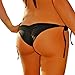 CENG MAU Women's Hot Brazilian Ruched Tie Sides Half Pucker Cheeky Bikini Bottom