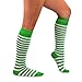 TeeHee St. Patricks Day Cotton Knee High Socks for Women 3-Pair (Stripes)
