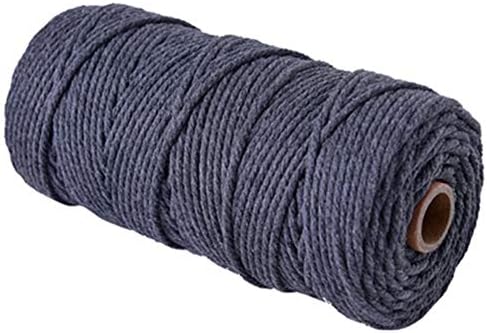 4 mm Twisted 100% Cotton Macrame Rope-in Many Colors！100 metres,Decor Craft DIY Cord, Macrame Cord, Macrame Yarn,Craft Cord. (Gray)
