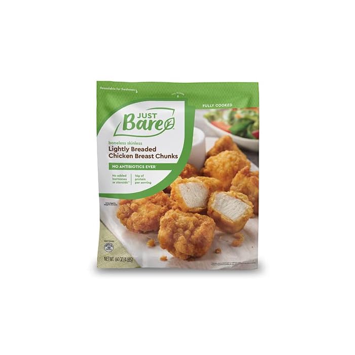 Buy Just Bare Lightly Breaded Chicken Breast Chunks (Pack of 2, 64 oz