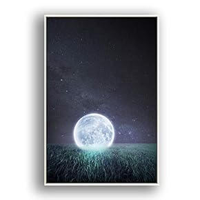 Framed Canvas Wall Art for Living Room, Bedroom Moon with Bright Canvas Prints for Modern Home Decoration Ready to Hang - 16"x24" inches