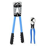 IWISS Battery Cable Lug Crimping Tool from AWG 8-1/0 with Cable Cutter