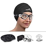 SealBuddy Panoramic Premium Swim Gear - Goggles + Cap + Ear & Nose Plugs