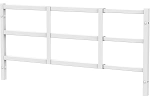 Delmoar Fixed Window Safety Guard 14”x 38” Adjustable Width Prevents Accidental Falls, Non-Egress, Tamper Resistant Screws Included, White, Single Pack