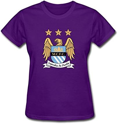 Women's Manchester City Football Club 100% Cotton T-Shirt For Men Short Sleeve T-Shirt