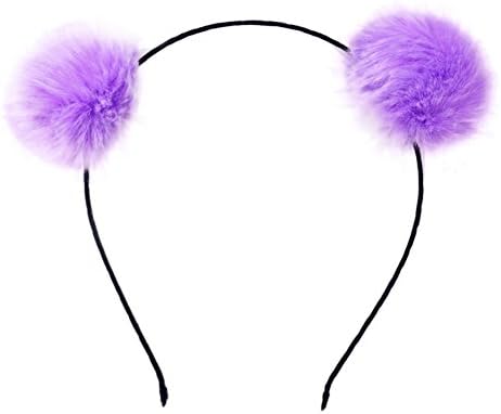 DJHbuy Cute Rabbit Fur Fluffy Ball Panda Cat Ears Hairband Headband Cosplay Costume