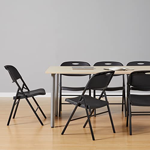 Amazon Basics Folding Plastic Chair with 350Pound Capacity Black, 6