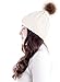 Simplicity Women's Knit Slouch Winter Hat With Pom Pom - Fleece Lined Skull Beanie, White