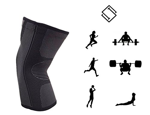Sheer - Compression knee brace. Perfect knee sleeve for joint pain relief and sports: Basketball, Soccer, Running, Gym. Perfect for stability, injury prevention and recovery. 1 and 2 Piece.