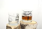 Ski Lift Whiskey Glasses - Set of Two Small Tumblers