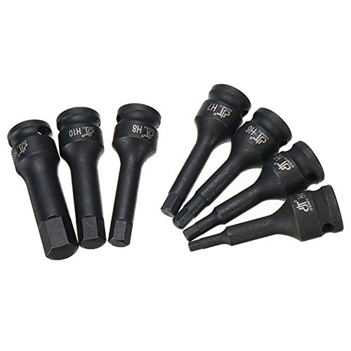 Drive Impact Socket Hex Bit Set,7pcs 3/8 Inch Metric Hex Driver Impact Socket Bit Set