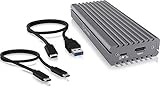 ICY BOX Write Protection Feature M.2 NVMe SSD Enclosure with Innovative Heatsink Design with USB 3.1 Gen 2 Data Transfer Speed for Connecting to Type-C and Thunderbolt 3 Ports