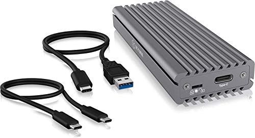 ICY BOX Write Protection Feature M.2 NVMe SSD Enclosure with Innovative Heatsink Design with USB 3.1 Gen 2 Data Transfer Speed for Connecting to Type-C and Thunderbolt 3 Ports