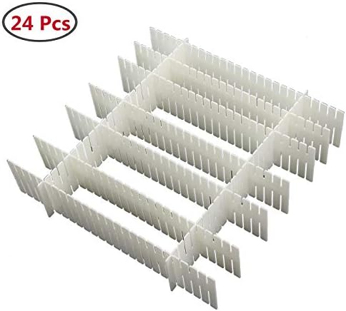 AllRight Plastic Drawer Divider, Adjustable Grid Drawer Clapboard Cabinet Divider Tidy Storage Organisers Separator (24 Pcs)