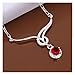 NYKKOLA Jewellery Hot Fashion 925 Silver Ruby Crystal Pendant Beautiful Necklace