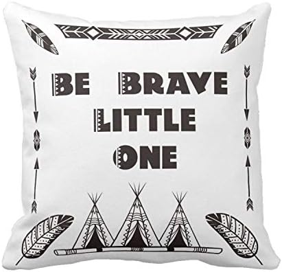 Kissenday 18X18 Inch Be Brave Little One Inspirational Quote Motivational Saying Cotton Polyester Decorative Home Decor Sofa Couch Desk Chair Bed Birthday Nursery Gift Square Soft Throw Pillow Case