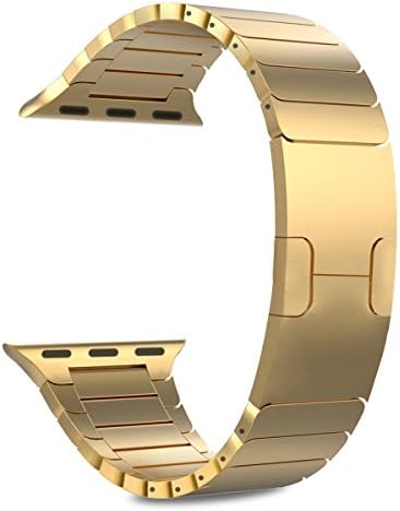 Valuebuybuy Stainless Steel Metal Clasp Buckle Wrist Strap Apple Watch - Gold/42mm/D