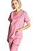 Dagacci Medical Uniform Womens Medical Scrub Set Shirt Top and Pant, Rose_pink, Small, Short Sleeve