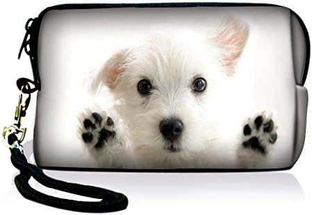 White Dog Design Uiversal Neoprene Case Bag Pouch For Digital Camera Cell Phone Ipod touch Iphone,Samsung Galaxy Ace S5830,Fujifilm FinePix REAL 3D W3,Kodak Easyshare C195 Pouch Bag