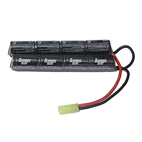 Olympus 9.6v NiMH Nunchuck Butterfly Airsoft Battery | 1600 mAh | Compatible with Most Airsoft Gun Models | Long-Lasting & Rechargeable
