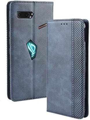 for Cellphone Cases, Magnetic Buckle Retro Crazy Horse Texture Horizontal Flip Leather Case for Asus ROG Phone II ZS660KL,with Holder & Card Slots & Photo Frame