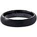 Charming Jewelers Tungsten Wedding Band Ring 4mm for Men Women Comfort Fit Black Domed Brushed