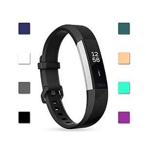 Image of Wizvv Compatible Replacement Bands for Fitbit Alta HR and Alta,Soft Silicone Replacement Classic Bands with Secure Buckle for Fitbit Alta HR/Alta (Black,Small)