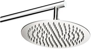 CRACCO SPA 10 Inch Round Fixed Rainfall Shower Head 304 Stainless Steel Swivel Joint