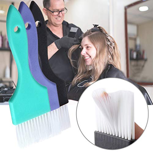 jiumoji Salon Hair Dye Brush Styling Tool Hairdressing Coloring Brush with Portable Handle (-Black, 19x5.5cm) - Thumbnail 5