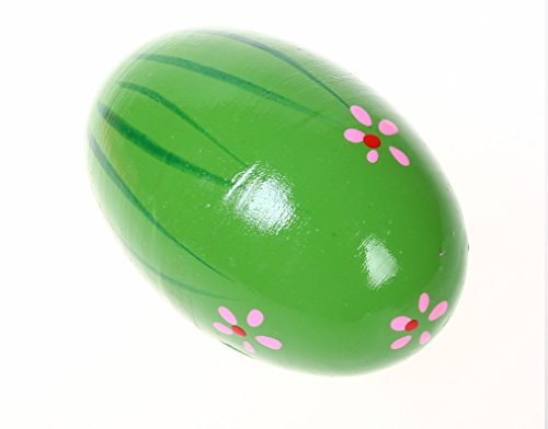 POPLAY Wooden Percussion Musical Egg Maracas Egg Shakers, 6 PCS, Random Pattern, Halloween Props