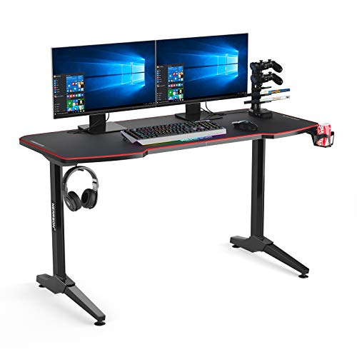 Wearson Gaming Computer Desk 55 inch Gaming Desk with Mouse Pad Top