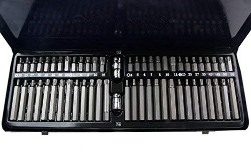 US PRO Quality 58 pc Hex Spline Torx and Security Torx Bit Set in Metal Case B1362