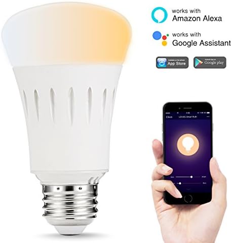 LOHAS Smart Bulb, A19 WiFi Light, Dimmable Tunable 2000k-6500k(From Warm to Daylight), 60W Equivalent(9W) LED Bulbs, Smart Phone Controlled Light Bulbs, Work with Alexa and Google Assistant
