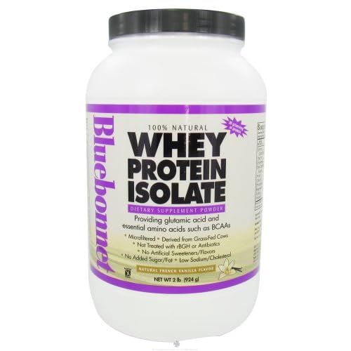 Bluebonnet Nutrition 100% Natural Whey Protein Isolate Powder French Vanilla Flavor 2 LB image