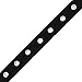 4mm Eyelet Twill Tape Trim by 2-Yards, Black/Silver, TR-11160