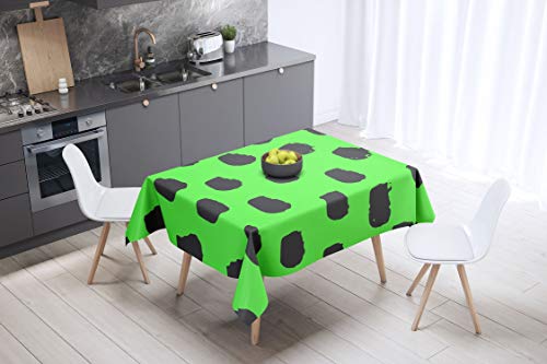 Le Jardin du Lin Küchendekoration, Tischdecke, Neongrüner Rauch, 140 x 140 Cm - Entworfen und hergestellt in der Türkei